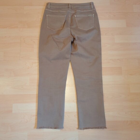 Joseph Ribkoff Tan Raw Hem Ankle Jeans - Picture 3 of 13